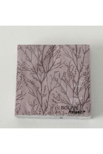 Homelux FOREST NAPKINS 17X17 CM, PINK/BROWN, 20 PCS/SET, MODEL 1