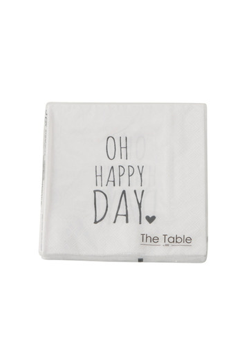 Homelux MOTIVATION MESSAGE NAPKINS 17X17 CM, WHITE/BLACK, 20 PCS/SET, MODEL 3