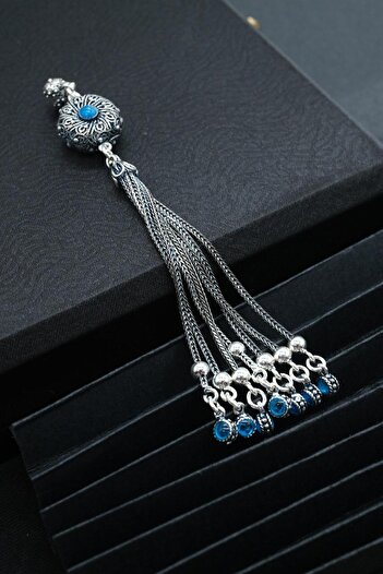 dergah tesbih Ottoman Motif Enameled Silver Tassel