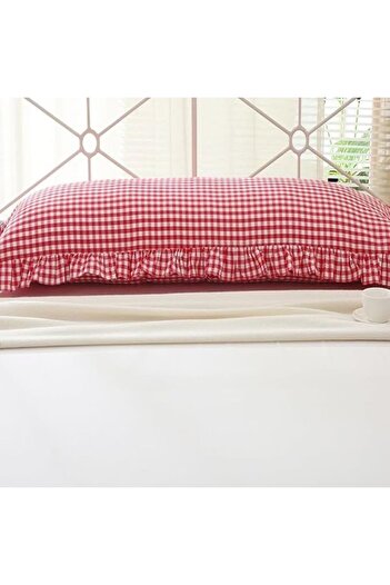 Erba kreasyon 50X135Cm Ruffle Decor Maternity Pillowcase - Gingham Long Pillow