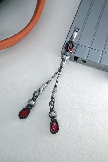 dergah tesbih 2-Piece Silver Kazaziye Knitted Whip