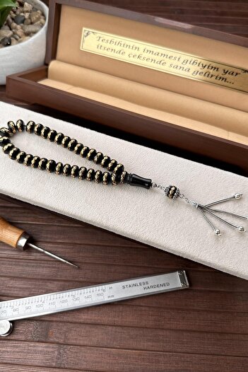 dergah tesbih Μήκος καρπού Οθωμανικό μοντέλο Oltu Taşı Tasbih (6,5 x 11 mm)