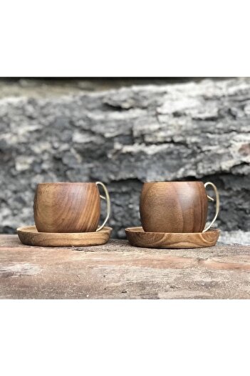 KUKSAM Walnut 2-Piece Wooden Cup