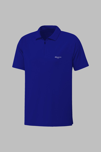 POSEIDON STORM Tricou albastru cu gât polo pentru bărbați - mărime mare, mânecă scurtă, țesătură Vision Pro 4XL-10XL