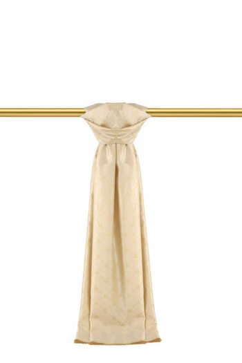 Bursa İpek Cream Monogram Pattern Jacquard Silk Shawl