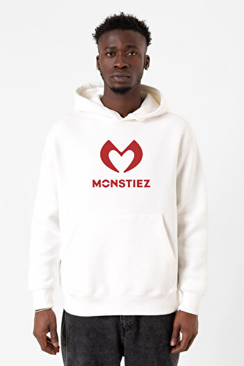 Tshirthane Babymonster Monstiez Білий Чоловічий 3ip Світшот з капюшоном