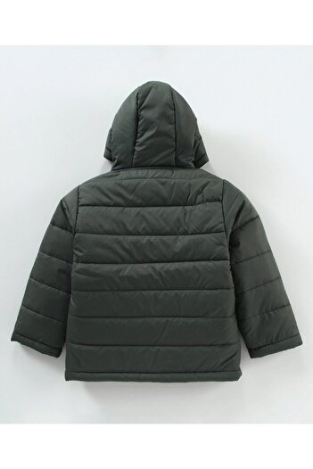 Babyhug Babyhug Full Sleeves Hooded Solid Winter Jacket - Olive