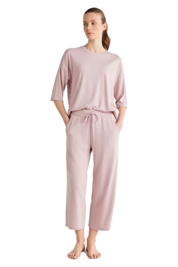Catherine's Catherines Soft Textured Fabric Cycling Collar Capry Sleeve Cadian Pjamas Suit