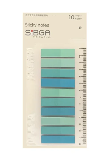sibga tasarım Transparent Colored Post-It Note Paper - 200 Sheets Bookmark Sticker