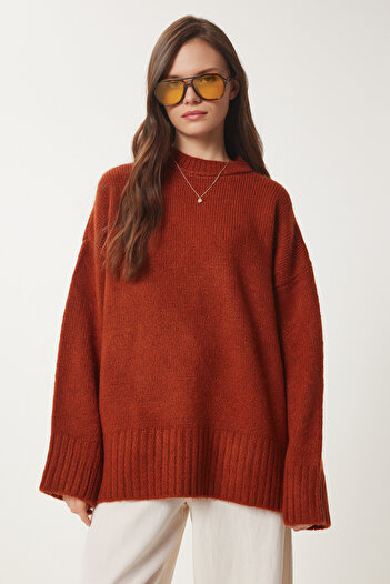 Lovelyİstanbul Pulover oversize din tricotaje moi - TILE LPF0063