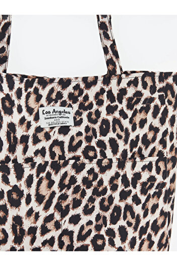 LC Waikiki LCW ACCESSORIES Kahverengi Leopar Desenli Kadın Omuz Çantas
