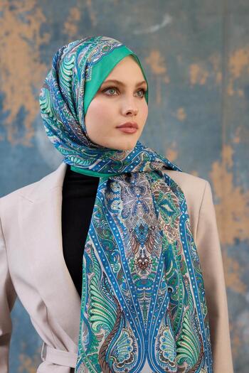 İpekhan Şal Desen Vual Şal Benetton Vual İpek Şal -  9801-13