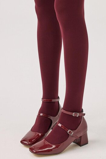 Yaya by Hotiç Mary Jane Claret Red - Women's Thick Heeled Pedestrian