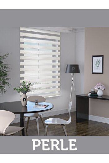 Perle Pliseled Snow White Color Zebra Curtain High Quality Aluminum Case