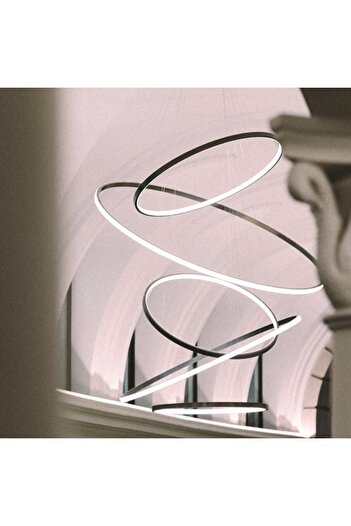 voxlamp lighting solutions Sarkıt Led Avize Wristlet 7'li *100-90-80-80-60- 40-20 Cm Çap* Yüksek Tavanlar Için