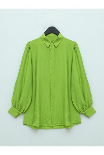 Modamorfo Balloon Sleeve Plain Tunic -F.Green