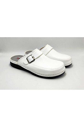 DR KLOMPA Men's Sabo - White - Comfort Supported Structure Stylish Design Soft Sole Suitable for Daily Use