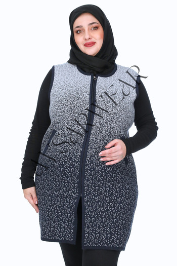 AVSARWEAR Leopard Patterned Plus Size Mother's Vest with Pockets AVS-1701234419