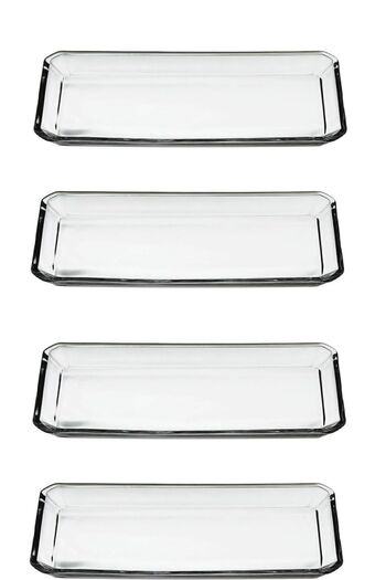 Paşabahçe Grace Crystallin Service Presentation Plate Crystal Glass 4 Pieces