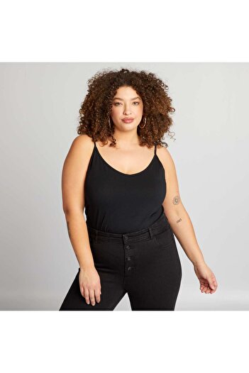 KIABI Vest top with spaghetti straps black