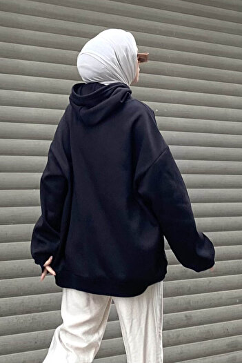 New Shine Unisex Bebe Mavisi Kapüşonlu Sweatshirt