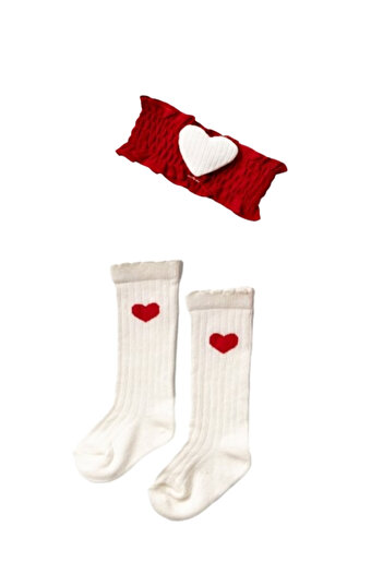 lullabee Lottie 0-9 Months Newborn Punch Embroidered Red Heart Girl Romper - Special Day Baby Set