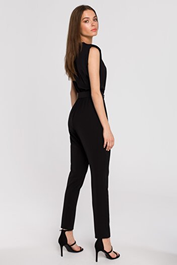 Stylove Sleeveless jumpsuit with shoulder pads