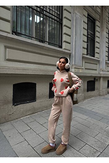 TAYT VEGAS Heart Printed Three Threads Suit