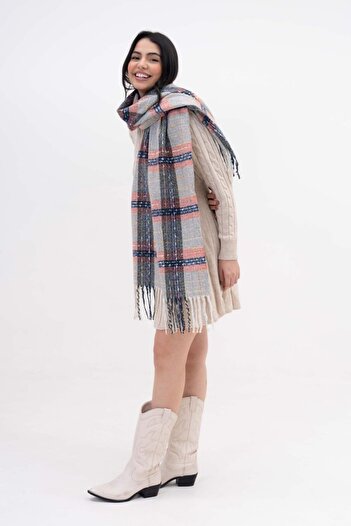 FENZA SCARF LOLA КВАДРАТНИЙ ВЗОР ВОВНИЙ-АКРИЛОВИЙ СМІШАНИЙ ЗИМОВИЙ ШАРФ