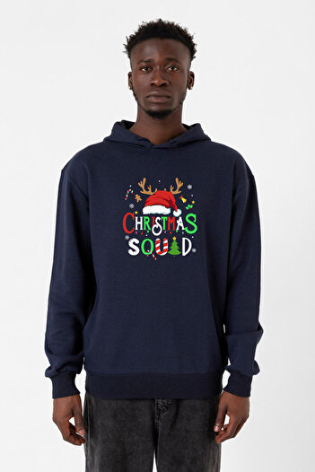 Tshirthane Синій чоловічий капюшон 3ip Christmas Squad