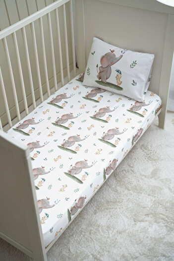 Pithy Cute Friends Organic Cotton Satin Single Fitted Sheet Set (120X200+20) - Lovely Friends