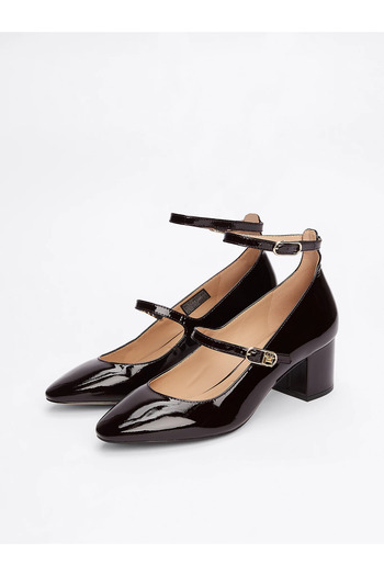Tommy Hilfiger Leather Brown Oval Toe Classic Heels - Ankle Lace-Up Fw0Fw08566-Gsa