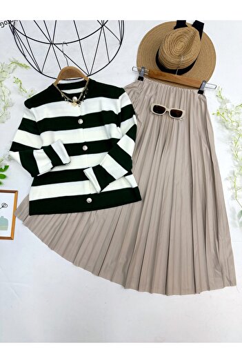 YEDİLALE Women's Kits with Cardigan Skirt Suit