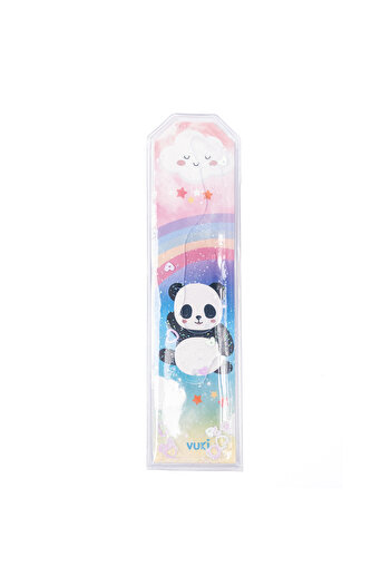 VUKİ Semn de carte cu model panda argintiu