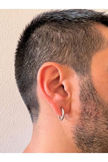 MAZEN Sıkıştırmalı Deliksiz Fake 316l Paslanmaz Cerrahi Çelik Unisex Küpe Kıkırdak Küpe Ear Cuff (1 ADET)