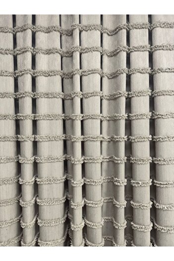 Erdoğanlar Koza Horizontal Fringe Backdrop Cotton Linen Stone Color Backdrop Curtain 1/2.5 Medium Dense Pleat