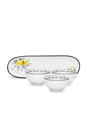 Fissman 3-Piece Gravyboatswith Tray Plate Provence Series Porcelain