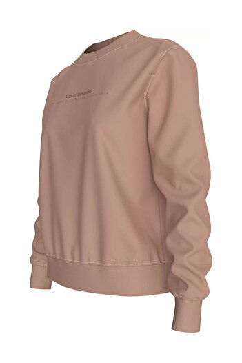 Calvin Klein Kadın INSTITUTIONAL Crewneck Sweatshirt - Pudra Pembe
