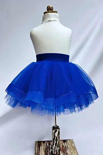 LULLY KİDS Costum Saks Albastru pentru Fata Fusta Tutu din Tulle