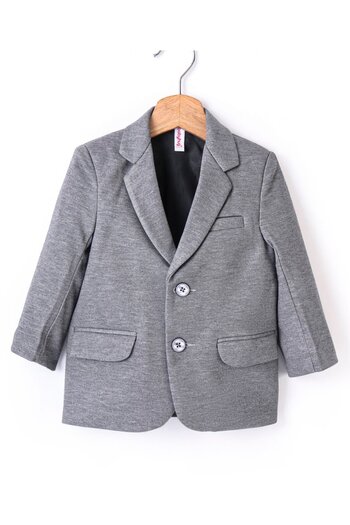 Babyhug Babyhug Full Sleeves Solid Party Blazer- Grey