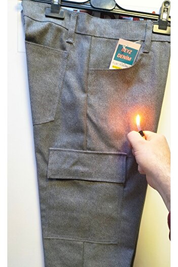 BeyzDenim Gray Flame-Proof Durable Blacksmith Cargo Work Pants - Welders, Lathe, Governor, Exposer