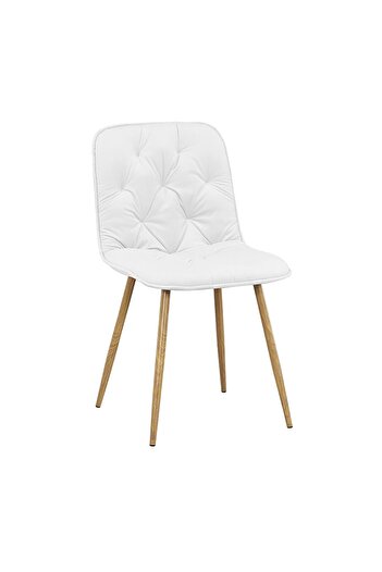 Homelux Scaun Melo alb, tapițerie textilă, picioare metalice