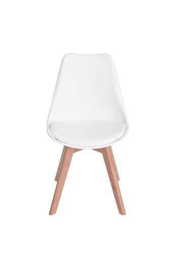 Homelux White Cloud Chair, Ecological Leather, Wooden Legs