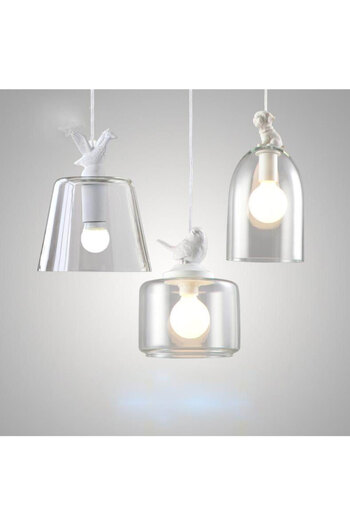 Homelux Pendulum puppy, 16x16x35 cm, e27, 40 w, glass, /white