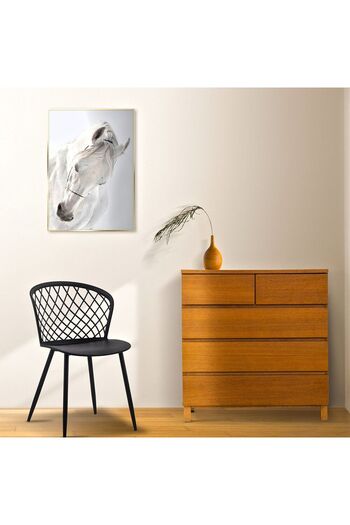 Homelux Black Cria Chair, Polypropylene, Metal Legs