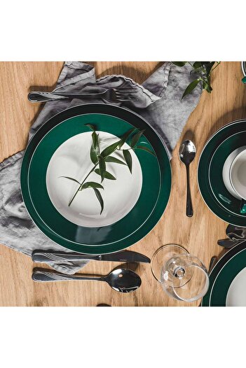 Homelux Porcelain Table Service, Green/white, 18 Pieces, Aura G