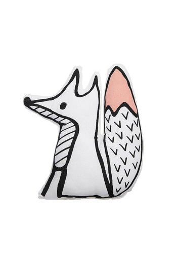 Homelux Decorative pillow Fox, 35x40 cm, 100% cotton, polyester fill, white, black, pink