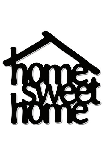 Homelux 3d wall decor, 40x40 cm, home sweet home, black