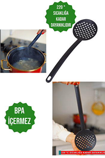 CocoVia 220 °   Practical Fireproof and Nonstick Colander Durable to Temperature - Bpa Free Cooking Serving Set