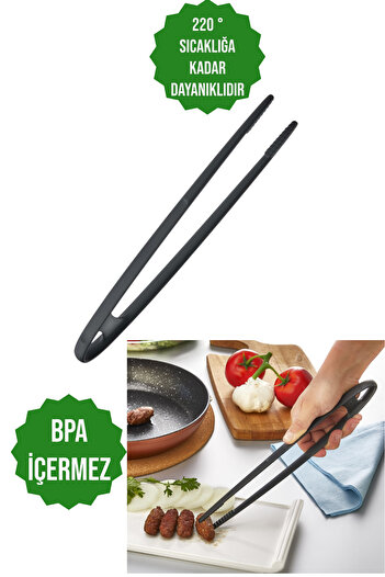 CocoVia Practical Fireproof Non-Stick Serving Tongs-220 °   Temperature Resistant-Bpa Free- Tweezers Meat Tongs